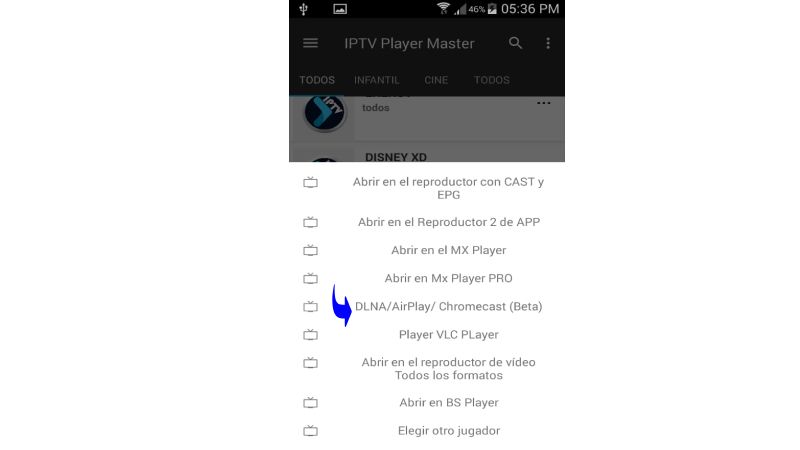 Reproductor maestro de IPTV a través de Chromecast