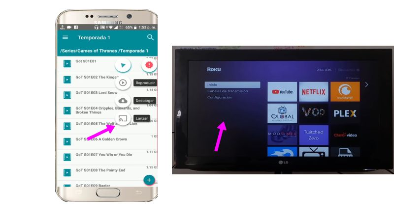 Cine móvil a Chromecast o Roku