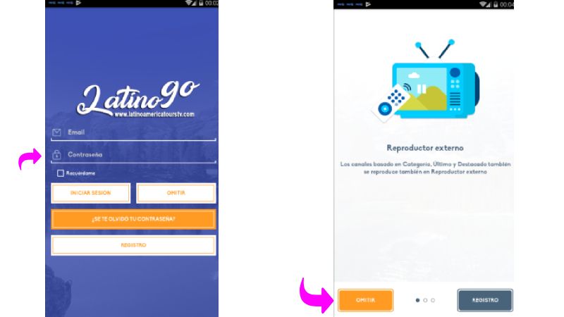Cómo registrarse en Latino GO APK