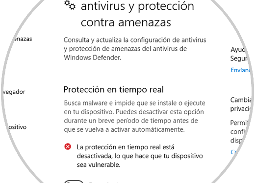 Verifique el programa antivirus