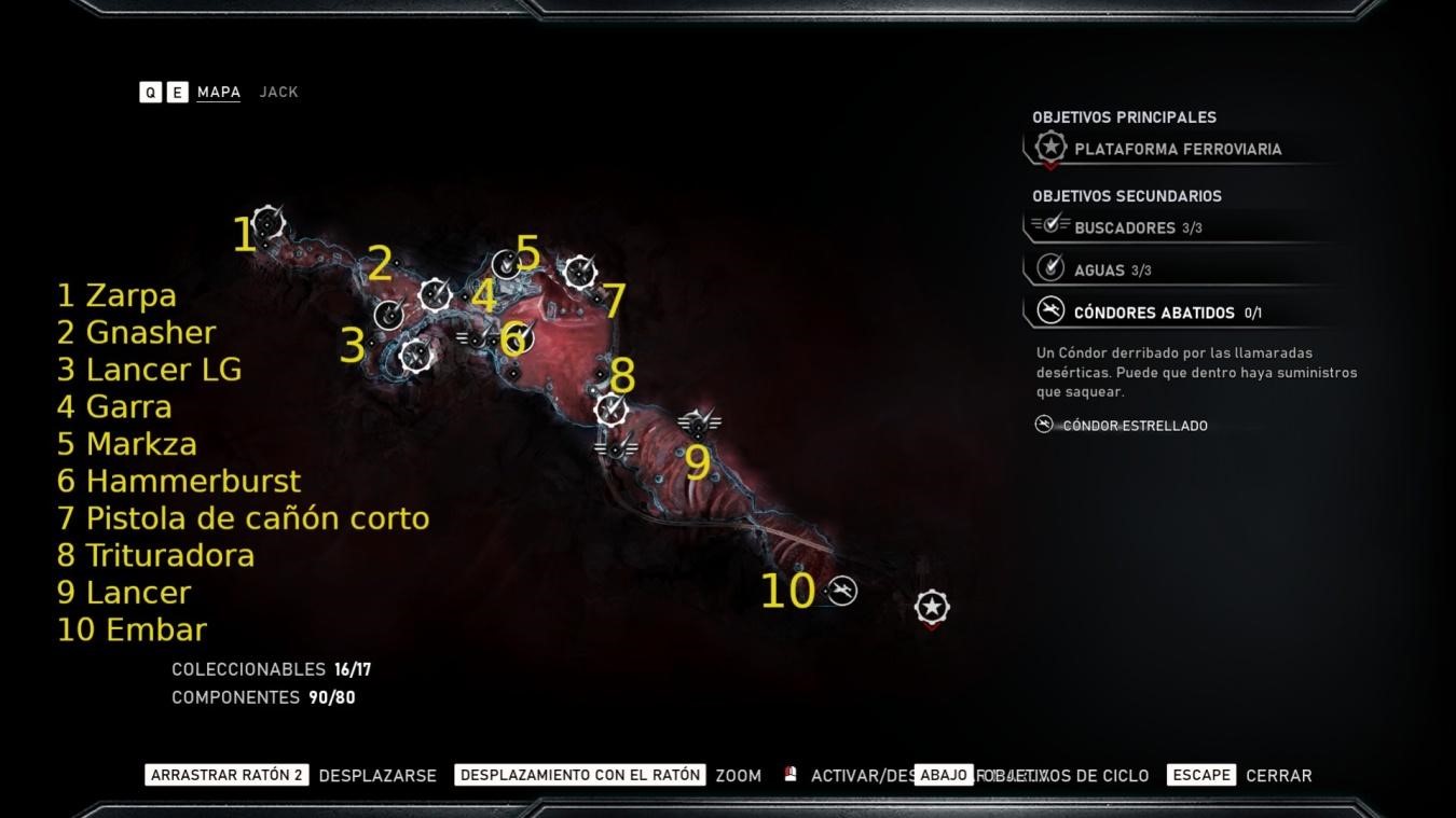 Armas reliquia en ubicaciones de Gears 5