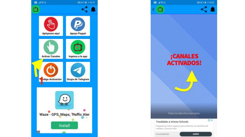 como activar canales en CNT PLAY