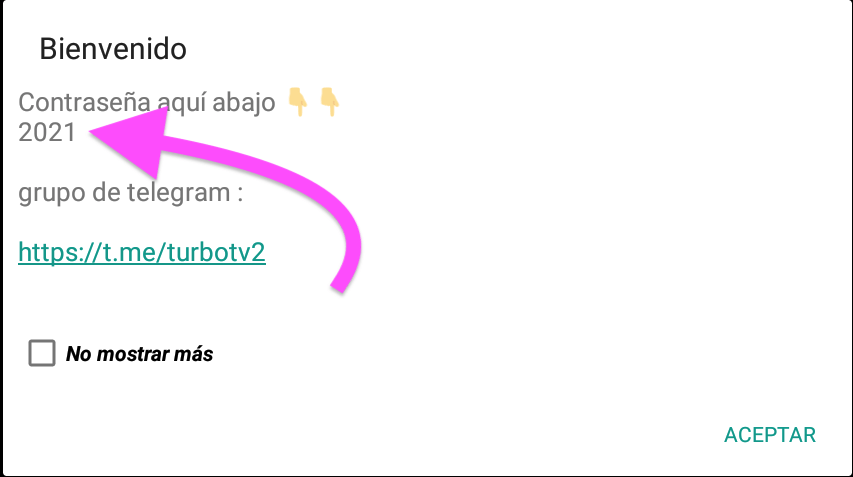 cual es la contraseña de turbo tv