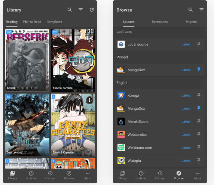 aplicación tachiyomi