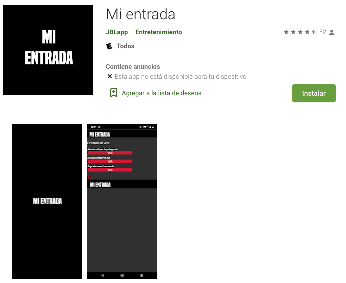 Mi aplicación de entrada