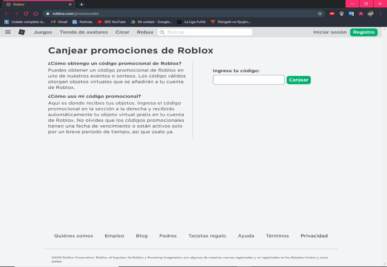 Códigos Roblox