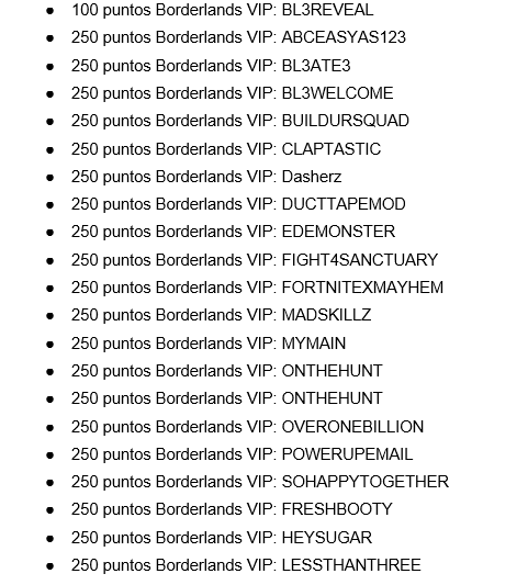 Códigos VIP de Borderlands 3