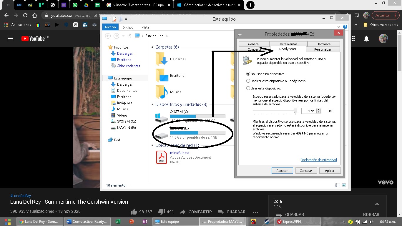 Cómo habilitar ReadyBoost en Windows 7