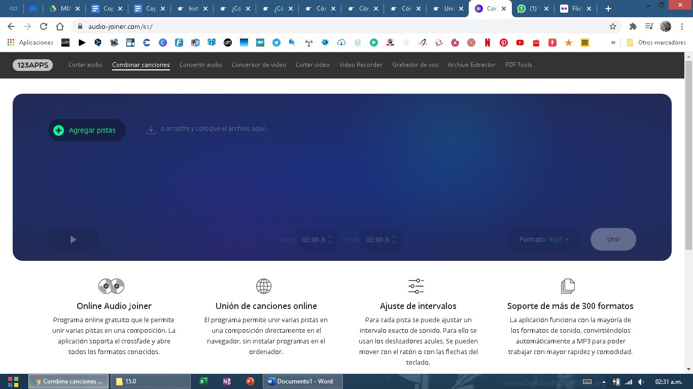 Cómo combinar dos pistas de audio en línea gratis