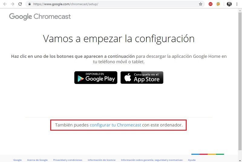 Cómo configurar Chromecast desde PC o Android