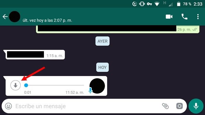Cómo descargar audio de WhatsApp