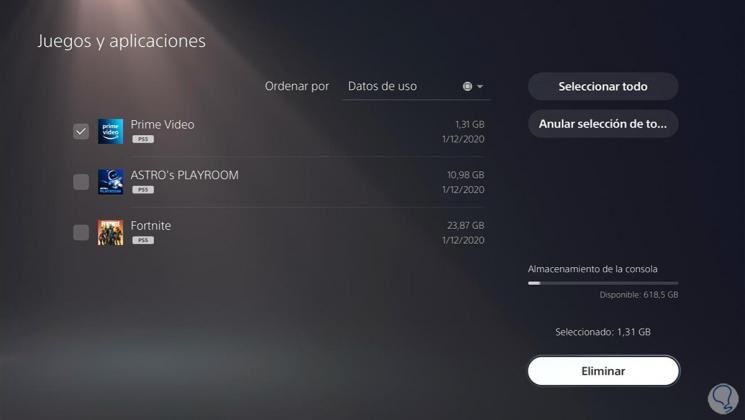Cómo eliminar aplicaciones PlayStation 5