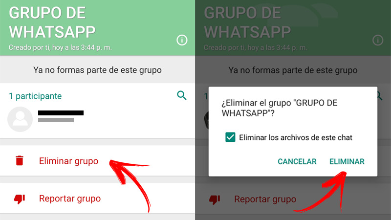 Cómo eliminar un grupo de WhatsApp