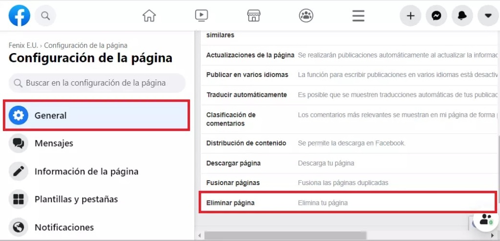 Cómo eliminar una página de Facebook