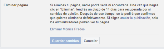 Cómo eliminar una página de Facebook