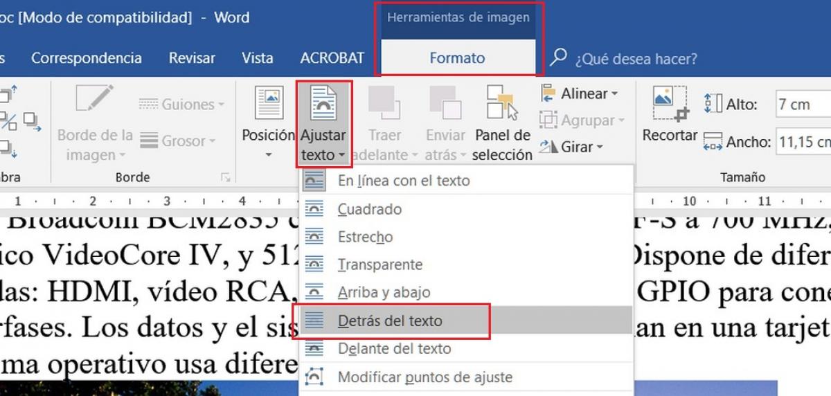 Cómo escribir o pegar texto sobre una imagen en Word