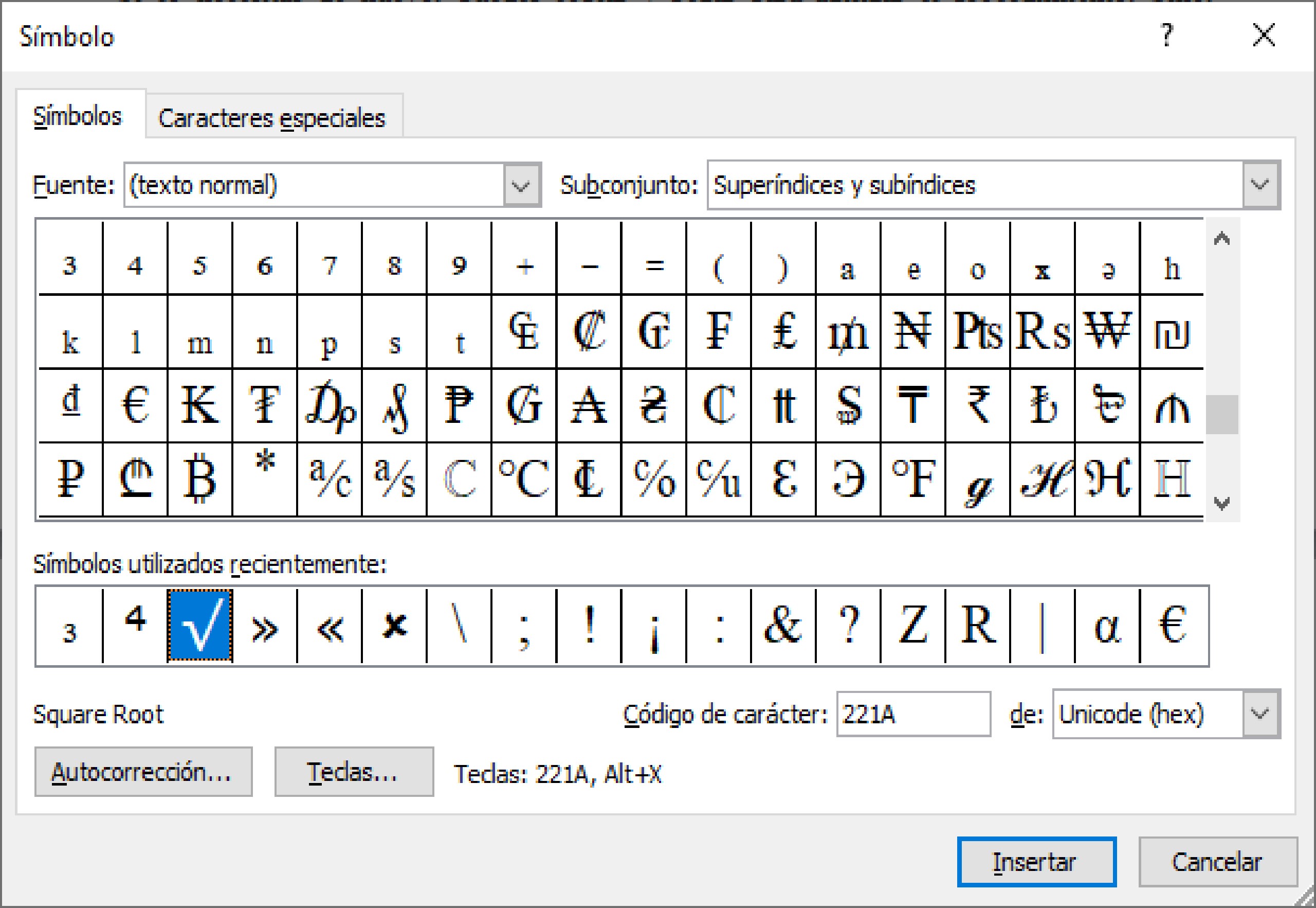 Cómo poner la raíz cuadrada o cúbica en Microsoft Word
