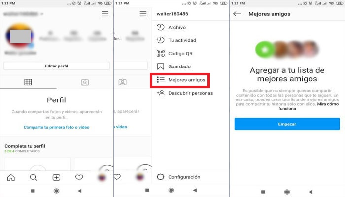Comparte una historia privada de Instagram con un grupo de amigos
