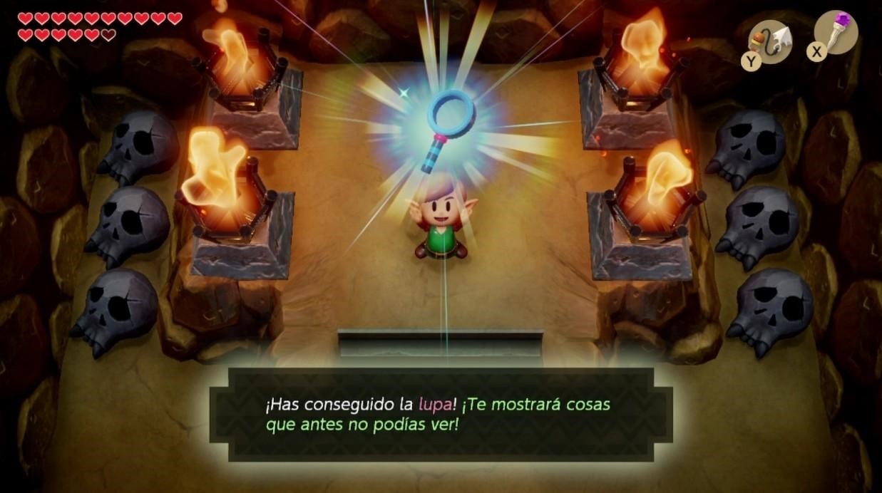 Consigue la lupa en Zelda Link's Awakening