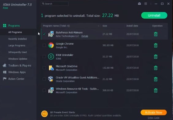 Cómo desinstalar ByteFence Anti Malware de Windows 10