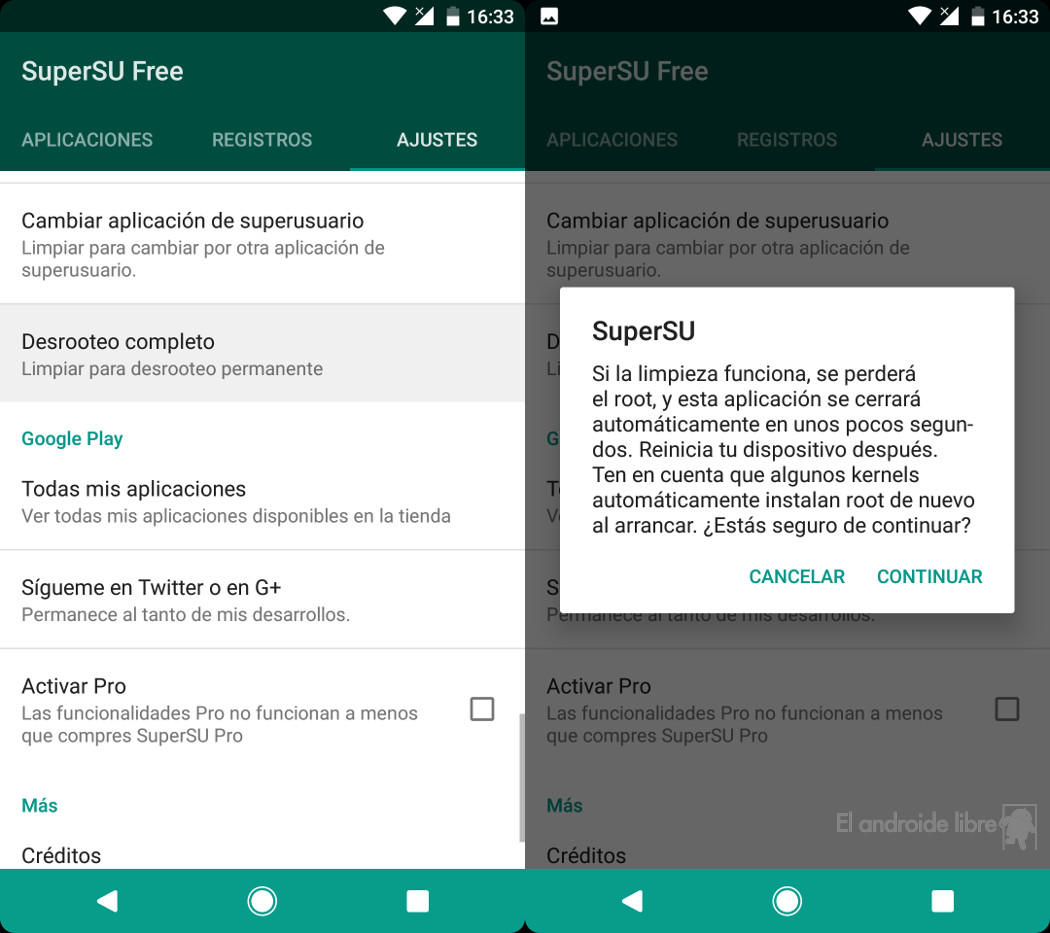 Cómo eliminar el root de un móvil Android