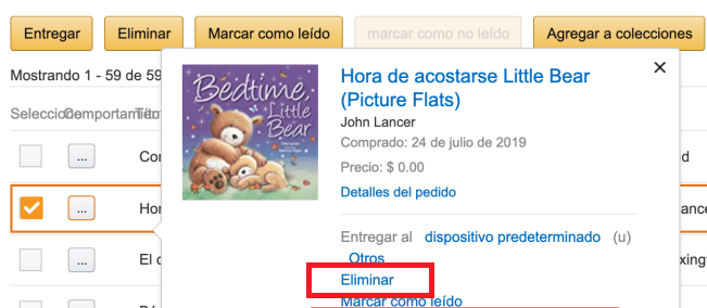 Cómo eliminar libros de tu Kindle