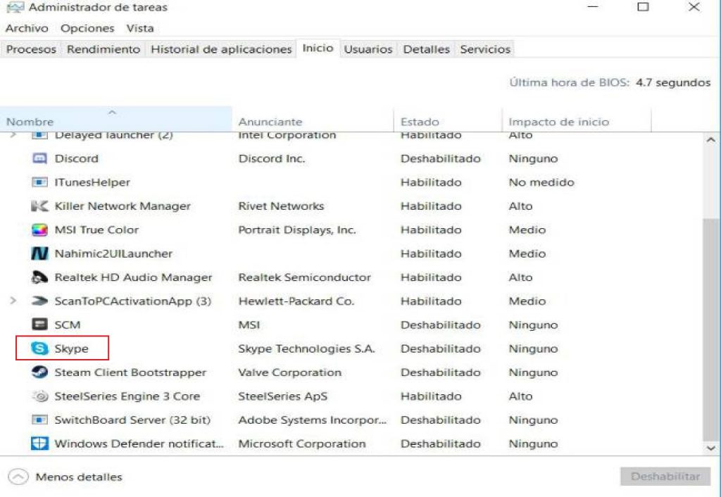 Cómo evitar que Skype Windows 10 se inicie automáticamente