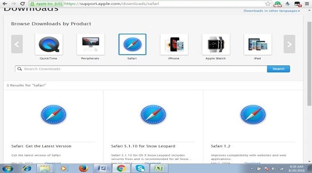 Cómo instalar Safari en Windows