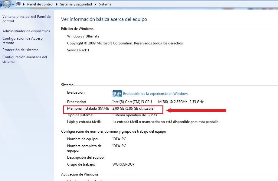 ver memoria RAM de PC
