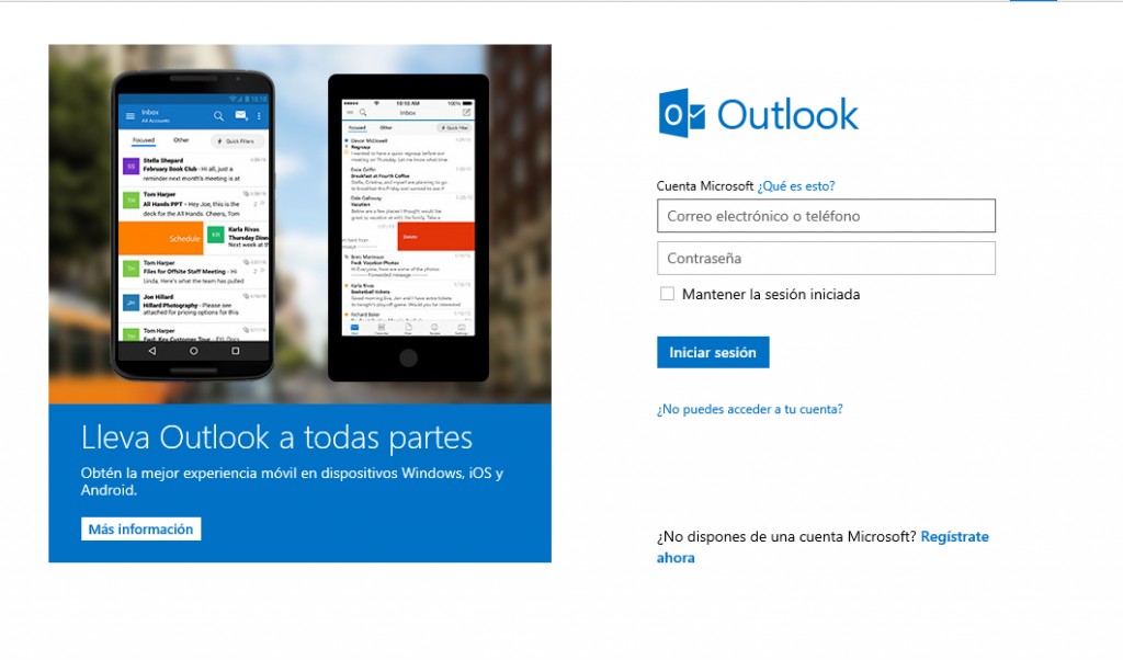 Cómo lograr iniciar sesión en Microsoft Outlook desde el movil