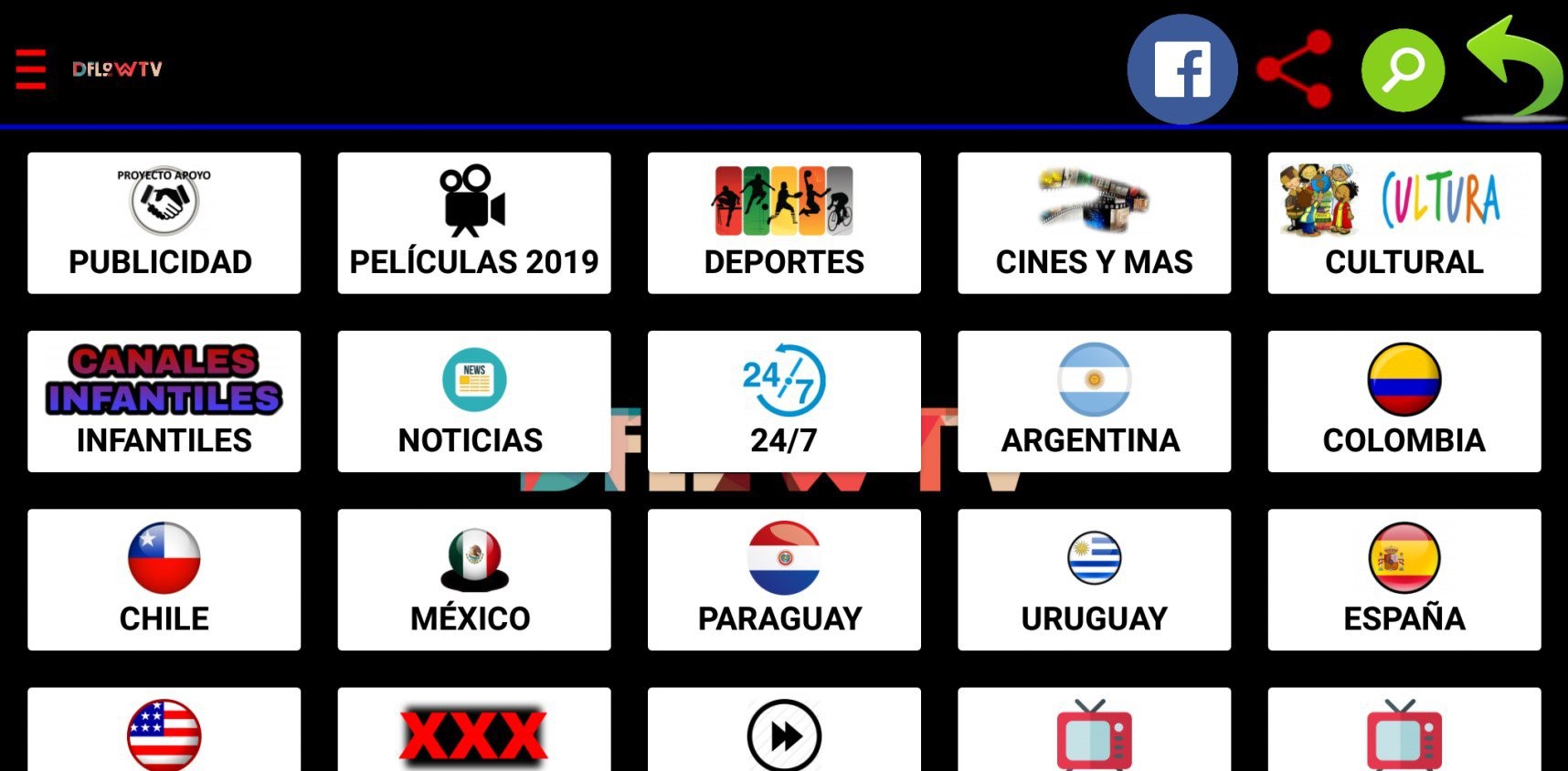 Dflow TV apk para Android y Smart TV