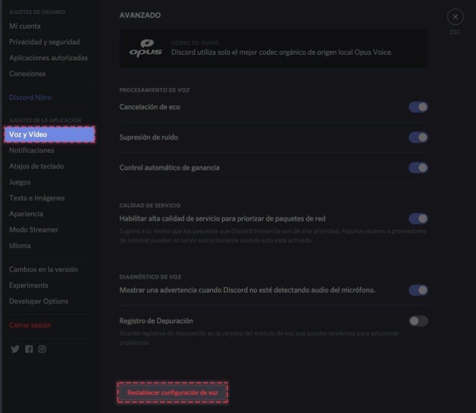 Discord no reconoce microfono