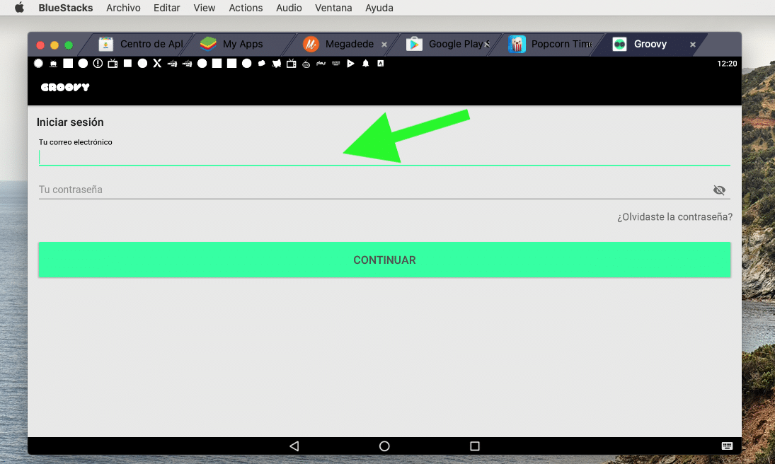 Groovy cuenta para pc código windows