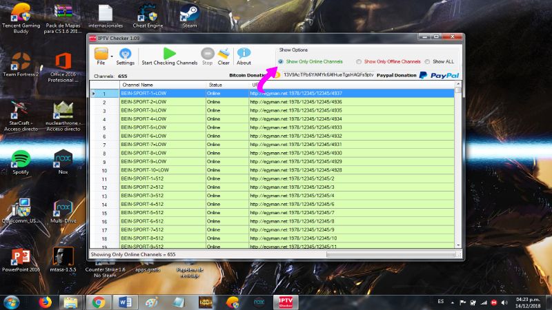 limpiar las listas de IPTV y M3U en IPTV Checker