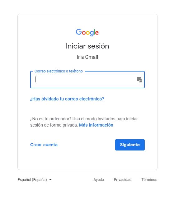 Iniciar sesión en Gmail