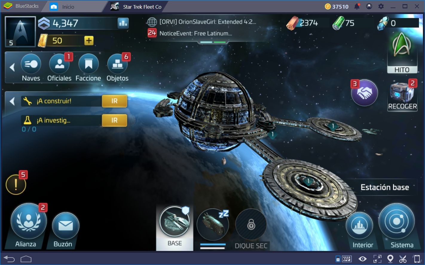 Ubicaciones de Dilithium en Star Trek Fleet Command
