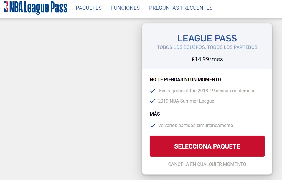 Pase de liga de la NBA