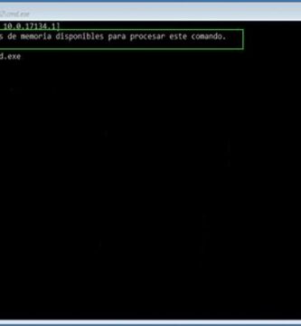No hay suficientes recursos de memoria disponibles para procesar este comando