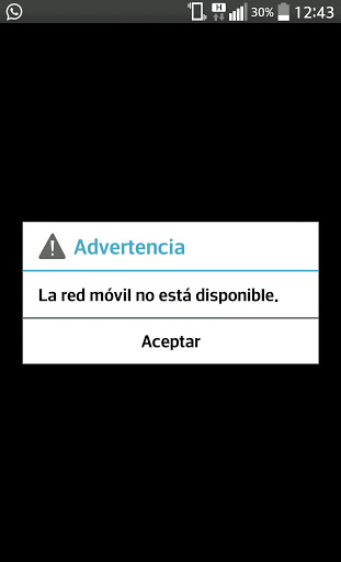 La red móvil no está disponible