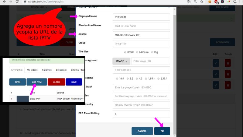 Activar listas SS IPTV en smartphone