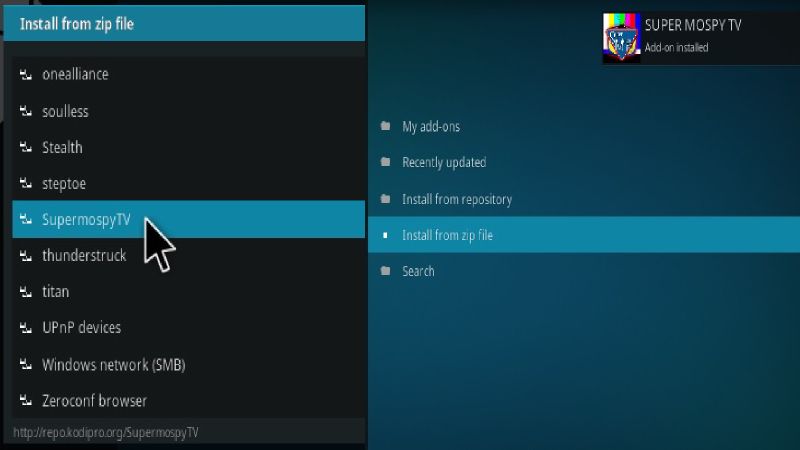 Instalar Super Mospy TV para Kodi