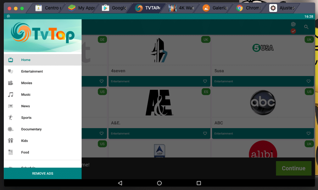 Instalar tvtap para Mac