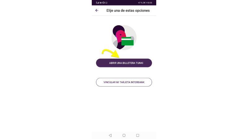 Tunki abre una billetera Tunki
