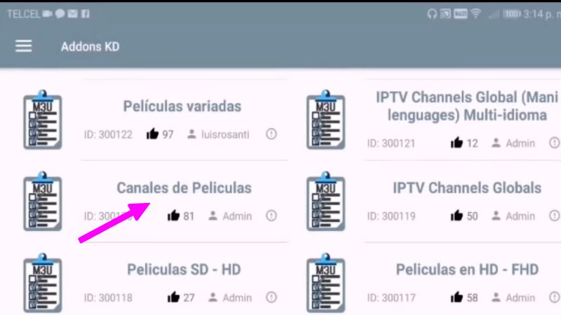 Complementos KD plus listas m3u