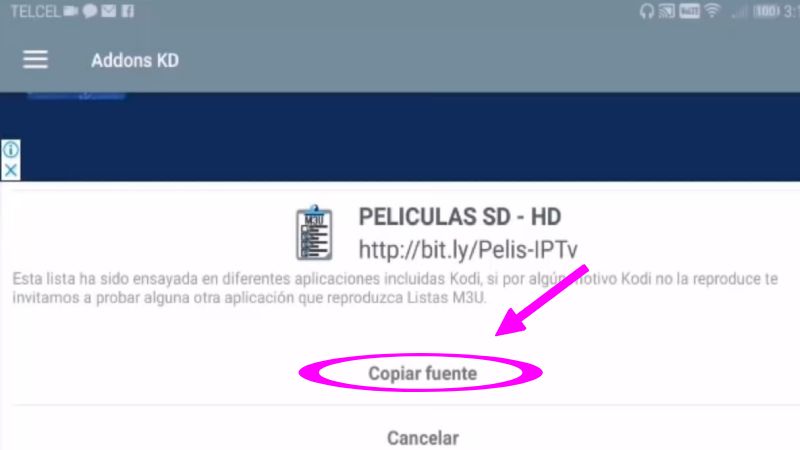 listas de reproducción m3u para kodi