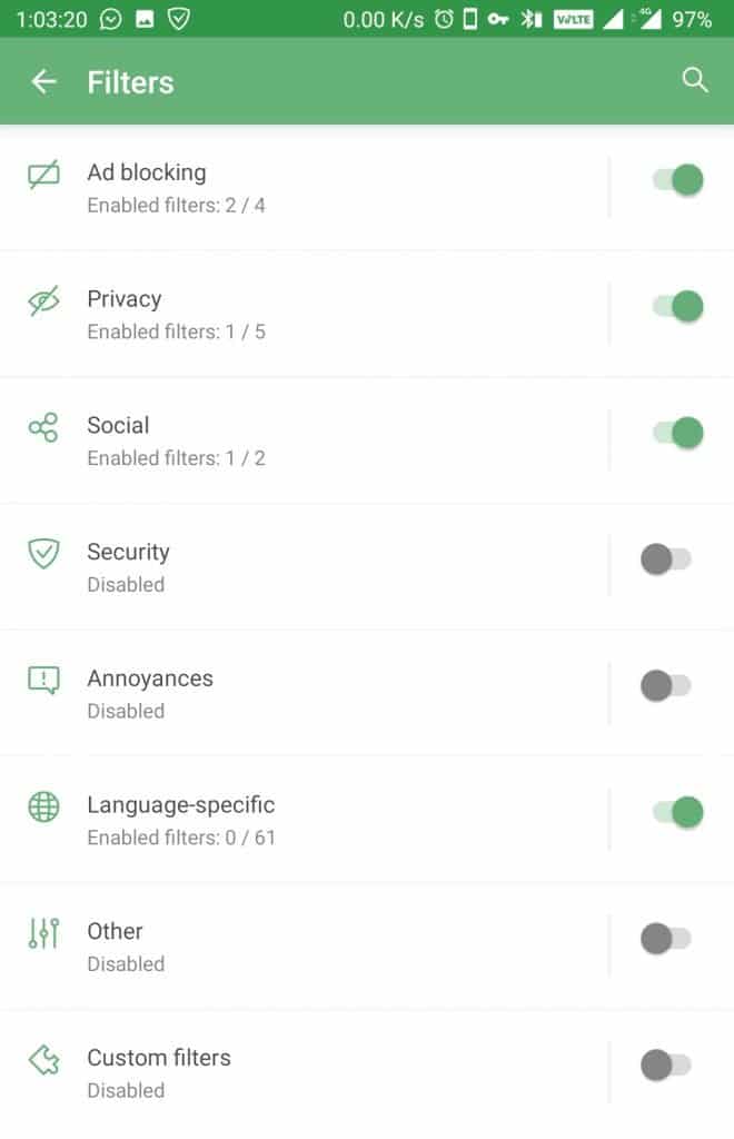 filtro Adguard