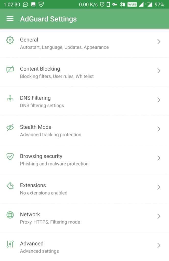 Configuración de Adguard