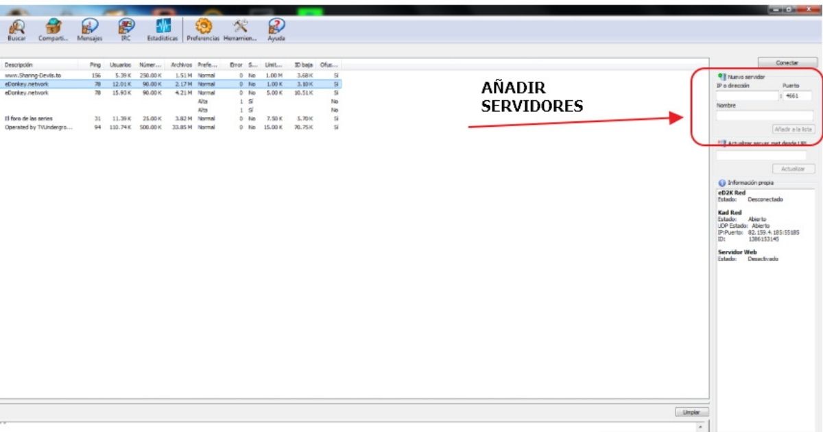 Agregar y configurar servidores