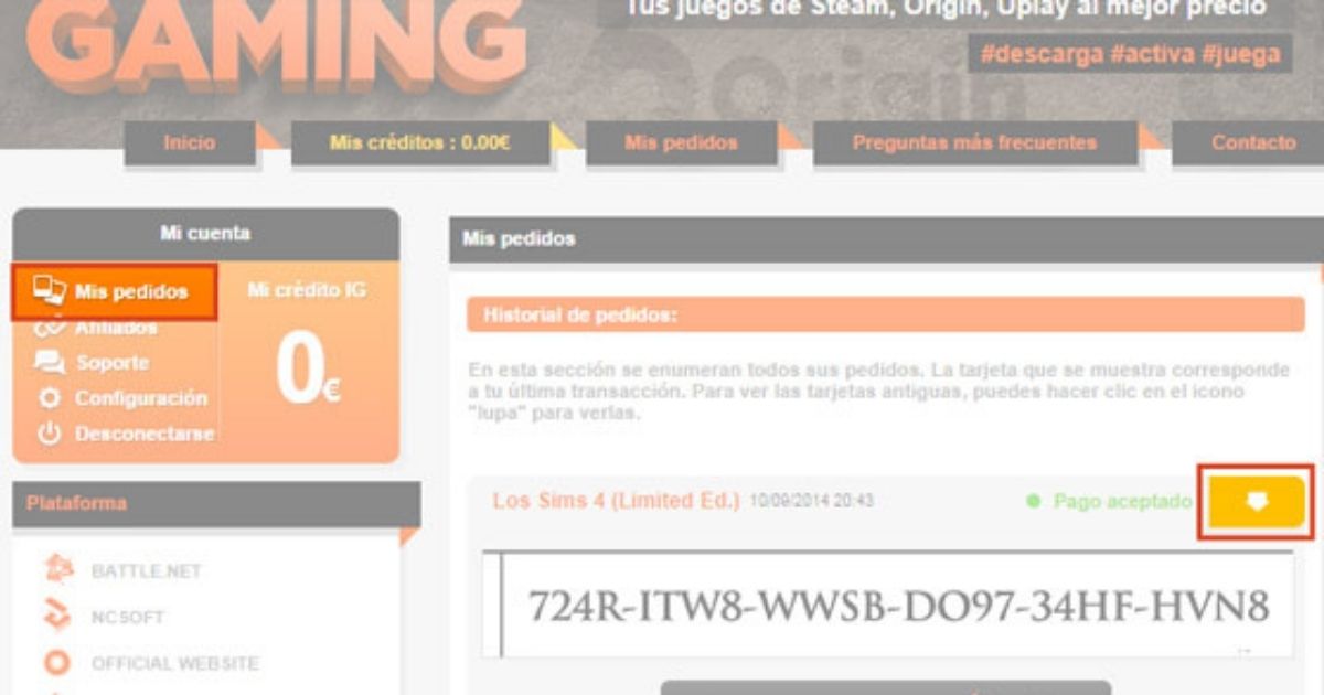 Código de juego instantáneo