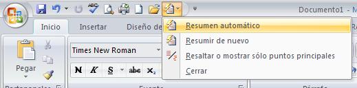 como hacer un resumen automotico segundo paso